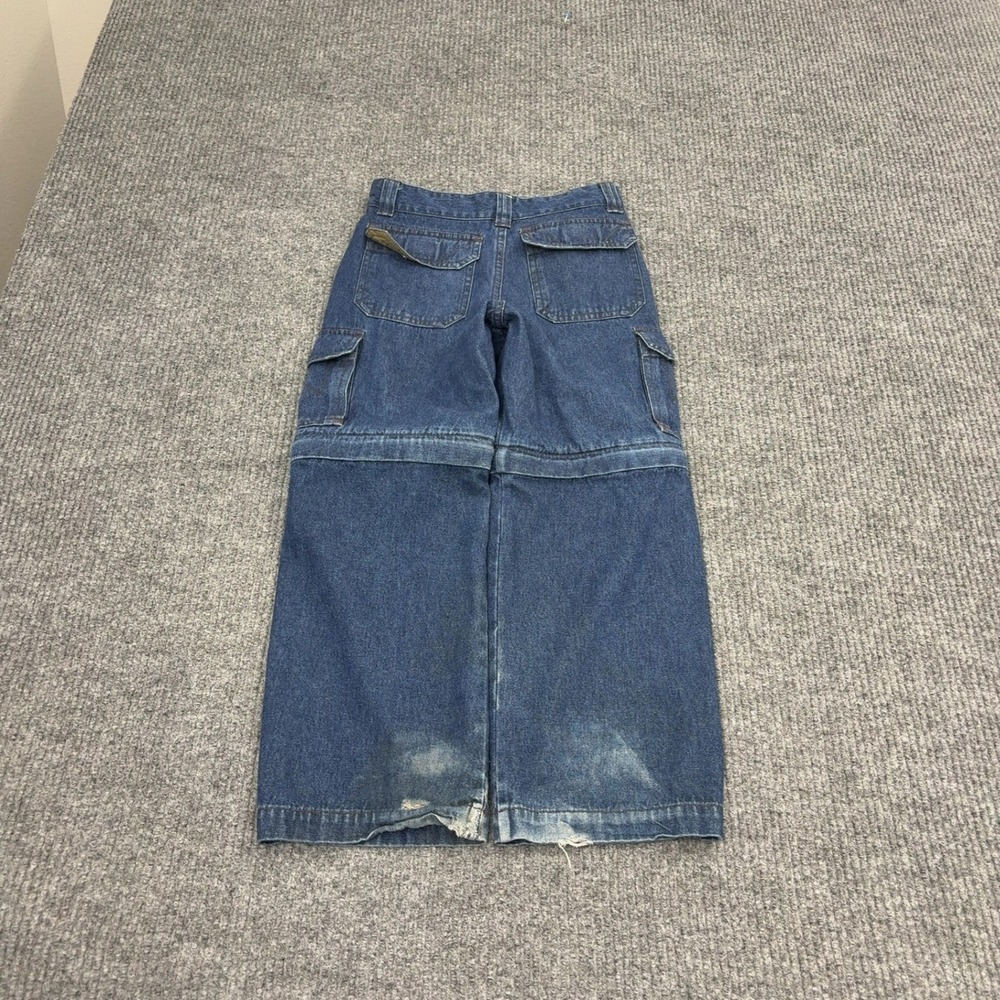Vintage Wrangler WTG Tech Gear Jeans Boys 7 Blue Cotton Convertible Zip Off Y2K - Picture 6 of 9
